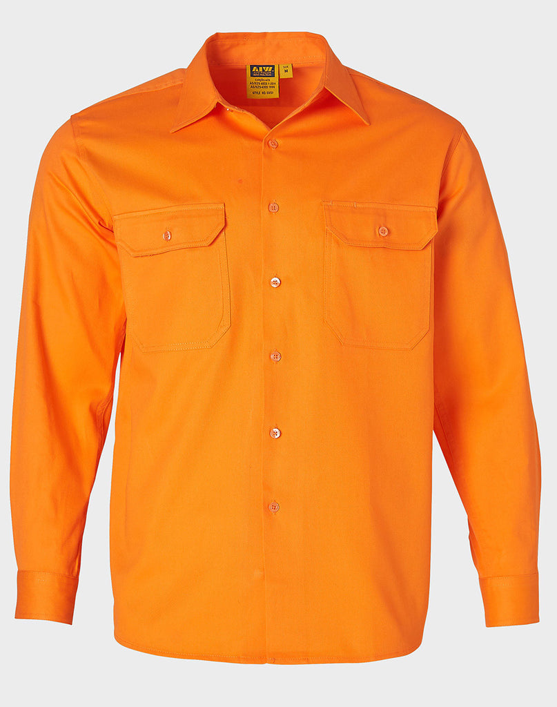 Winning Spirit Men's Hi-vis L/s Drill Shirt (SW51)