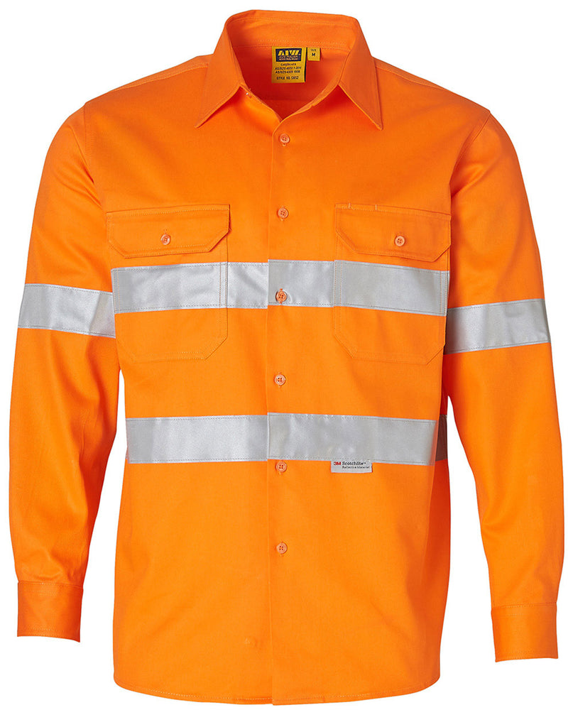 Winning Spirit High Visibility Regular Weight Long Sleeve Drill Shirt (SW52)