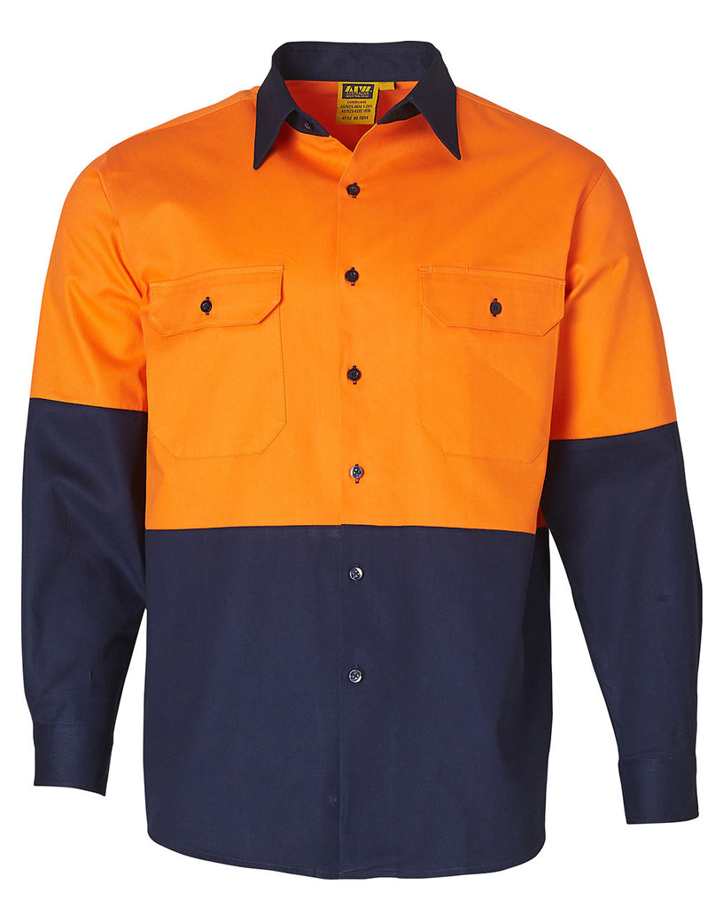 Winning Spirit High Visibility Long Sleeve Work Shirts (SW54)