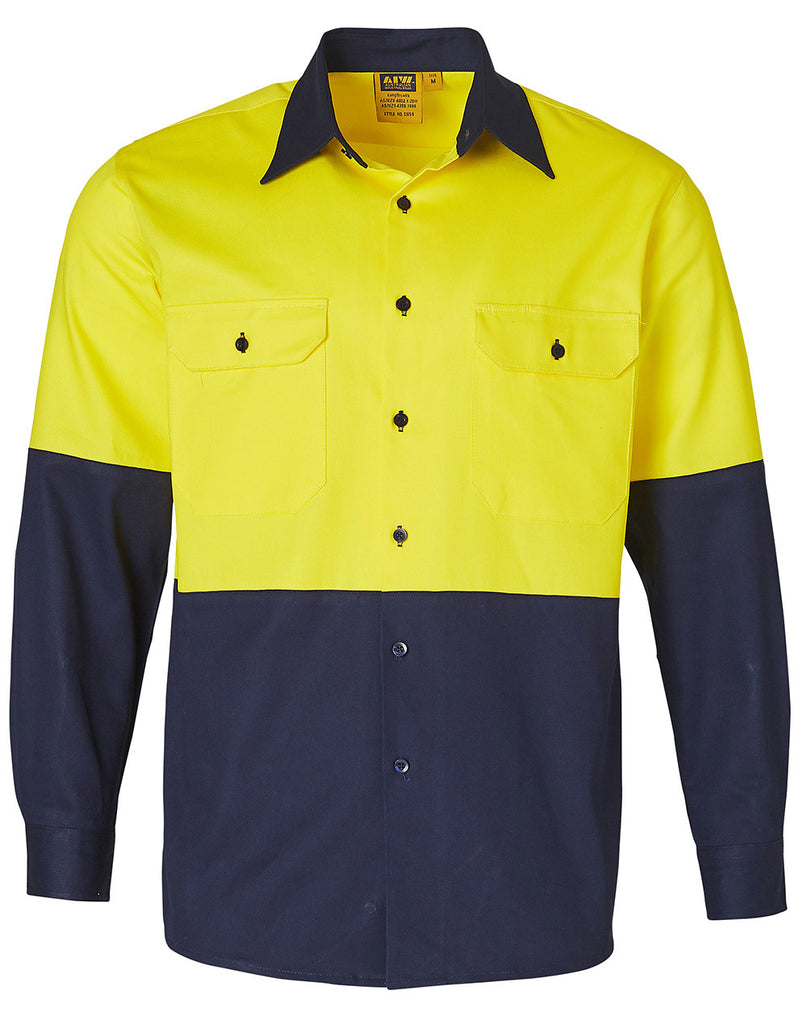 Winning Spirit High Visibility Long Sleeve Work Shirts (SW54)