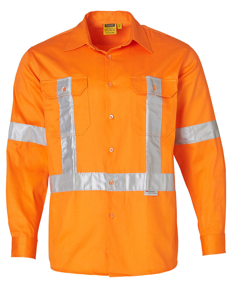 Winning Spirit High Visibility Regular Weight Long Sleeve Drill Shirts (SW56)