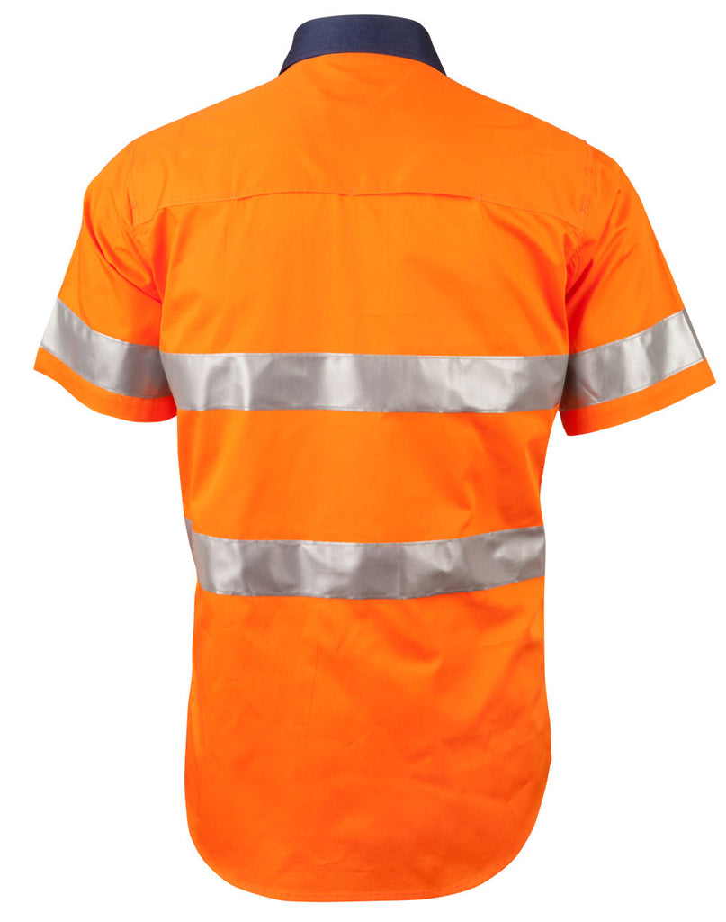 Winning Spirit Men's High Visibility Cool-Breeze Cotton Twill Safety Shirts With Reflective 3M Tapes (SW59)
