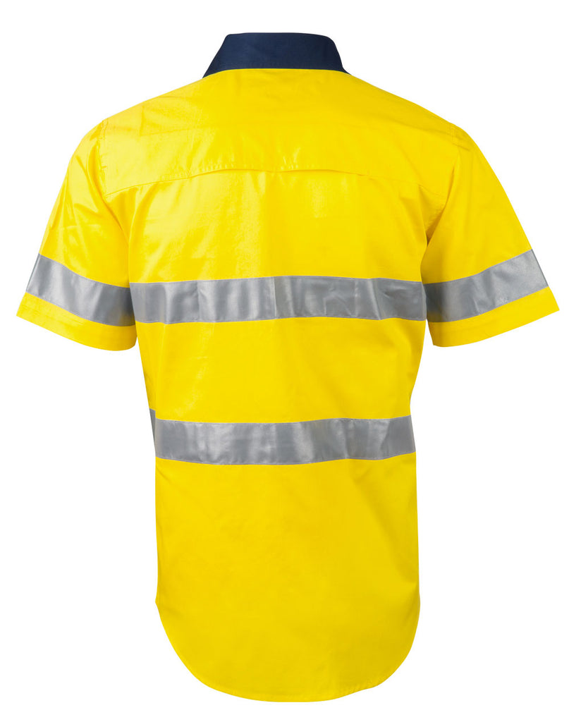 Winning Spirit Men's High Visibility Cool-Breeze Cotton Twill Safety Shirts With Reflective 3M Tapes (SW59)