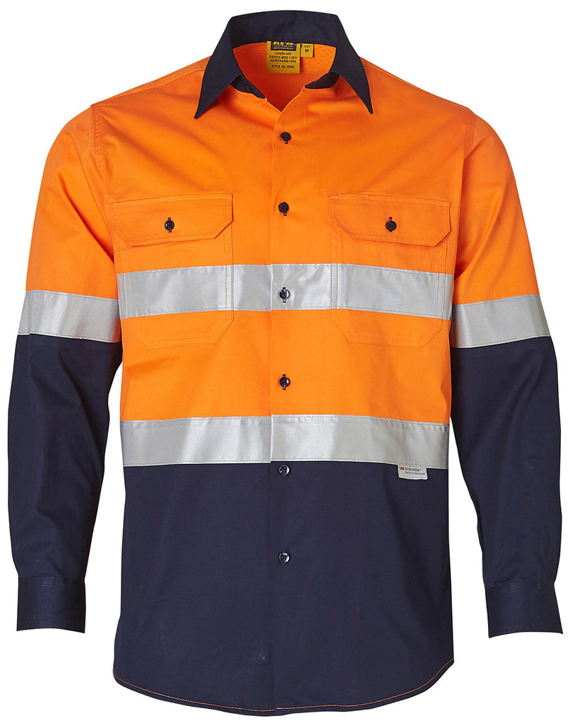 Winning Spirit Men's High Visibility Cool-Breeze Cotton Twill Safety Shirts (SW60)