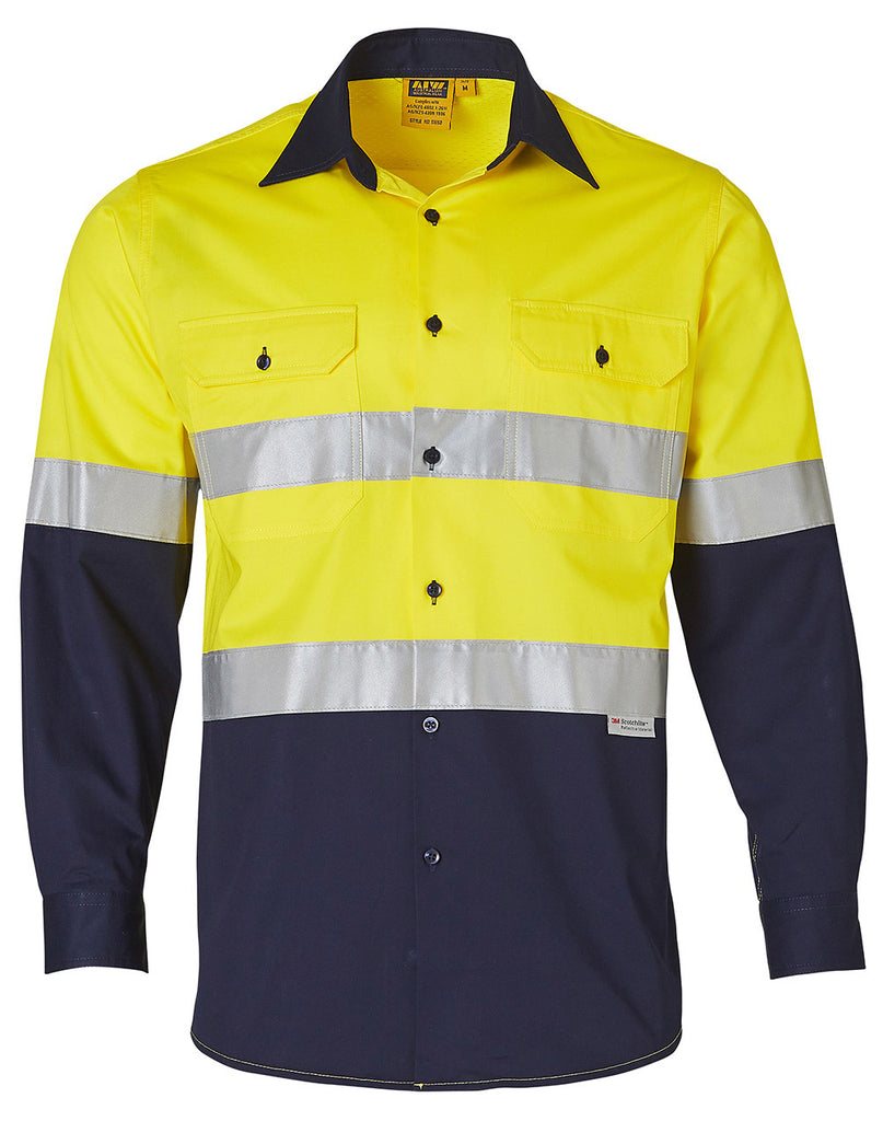 Winning Spirit Men's High Visibility Cool-Breeze Cotton Twill Safety Shirts (SW60)