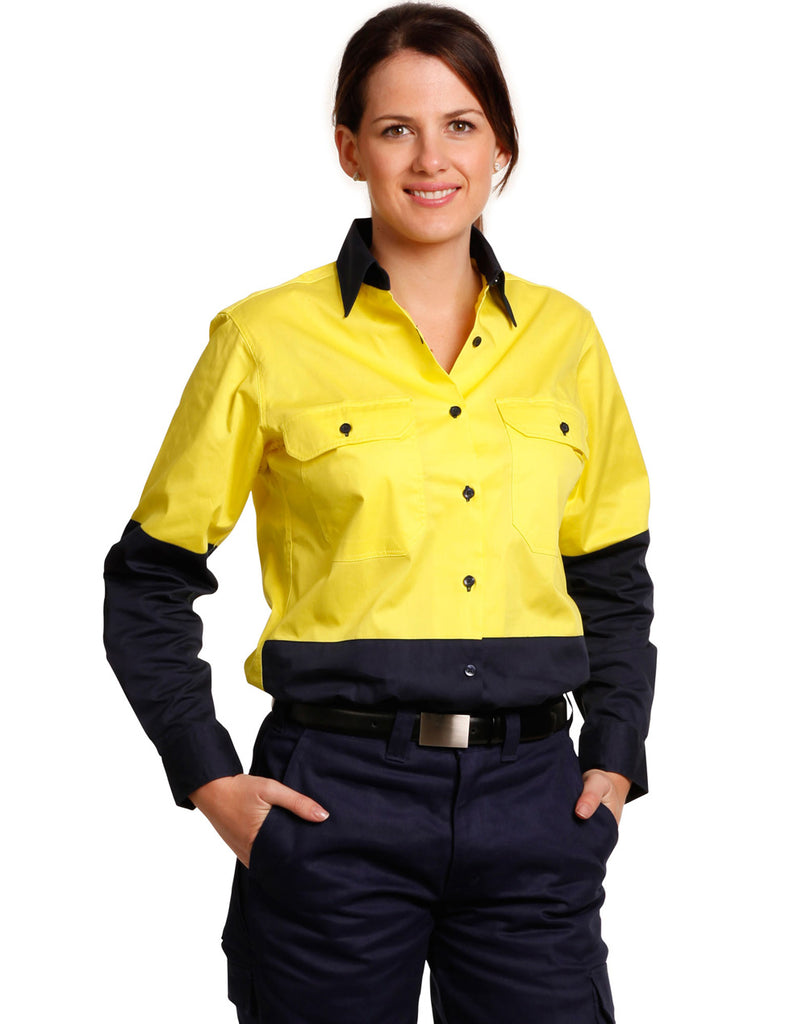 Winning Spirit Womens Long Sleeve Hi Vis Shirts (SW64)