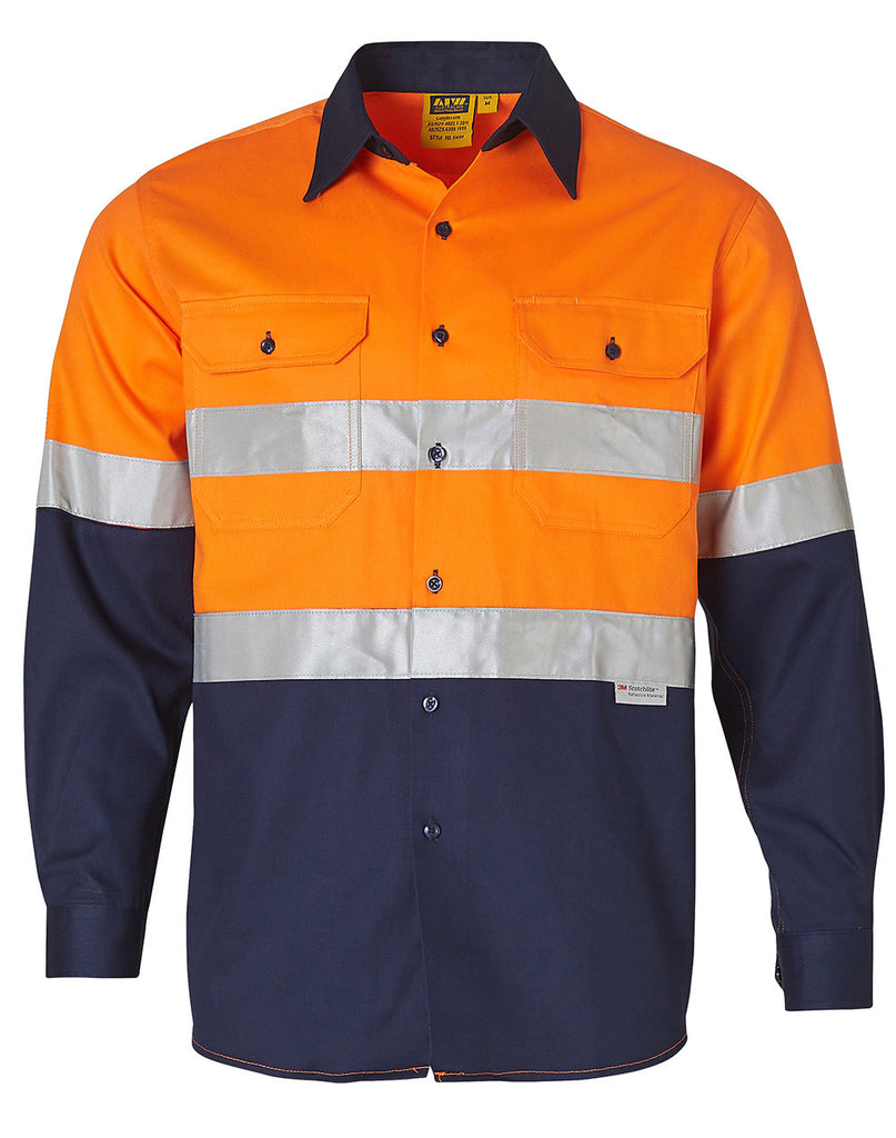 Winning Spirit Men's High Visibility Cotton Twill Safety Shirts (SW68)