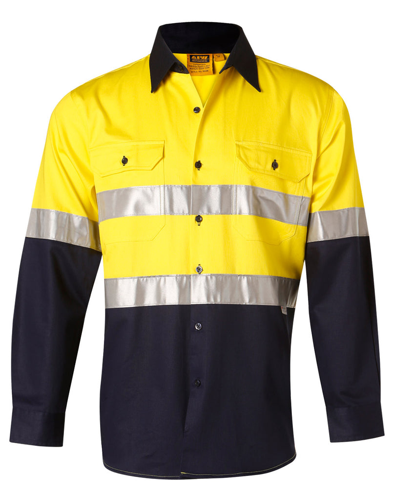 Winning Spirit Men's High Visibility Cotton Twill Safety Shirts (SW68)