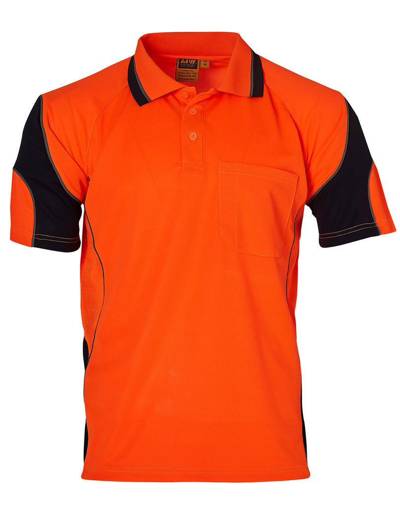 Winning Spirit CoolDry Hi-Vis Mini Waffle Safety Polo (SW71)