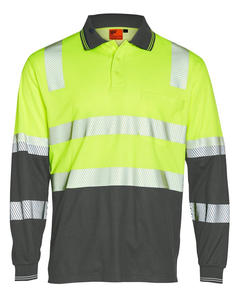 Winning Spirit Truedry® Biomotion Segmented Ls Safety Polo  (Unisex)- (SW74)