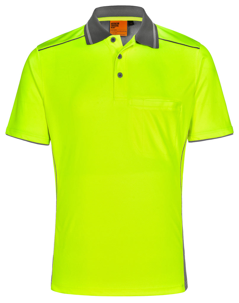 Winning Spirit Unisex Hi-Vis Bamboo Charcoal Vented SS Polo (SW79)