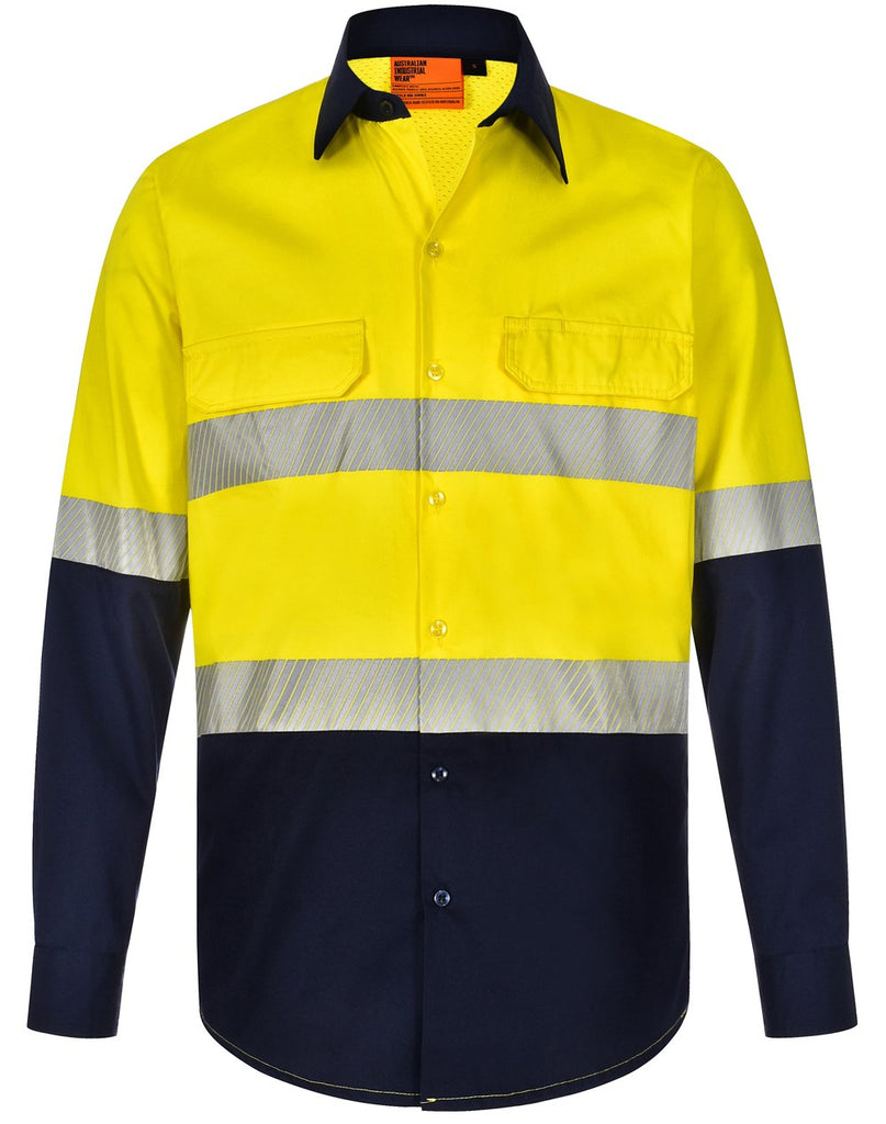 Winning Spirit Unisex HI VIS Cool-Breeze Safety LS Shirt (SEGMENTED TAPE) (SW83)