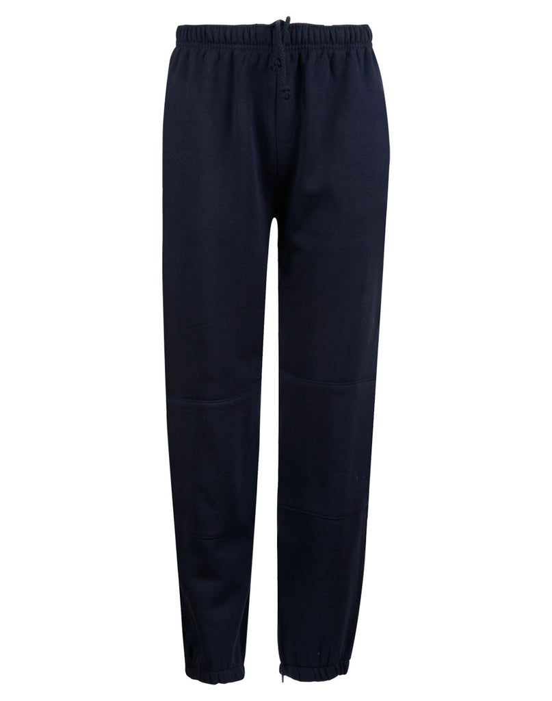 Winning Spirit  Kids' Traditional Fleece Trackpants with Zip,Cuffs and knee padding (TP01K)