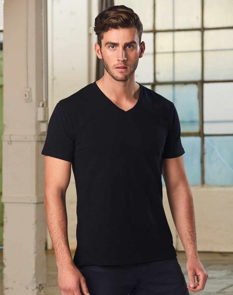 Winning Spirit Cotton Stretch Men's Short Sleeve V-neck Tee (TS07A)