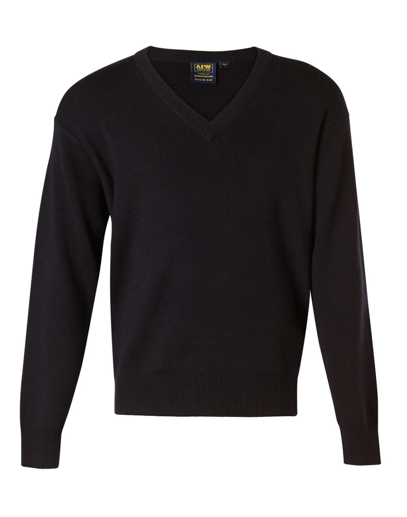 Winning Spirit Men's V-Neck Wool/Acrylic Knit Jumper (WJ01)