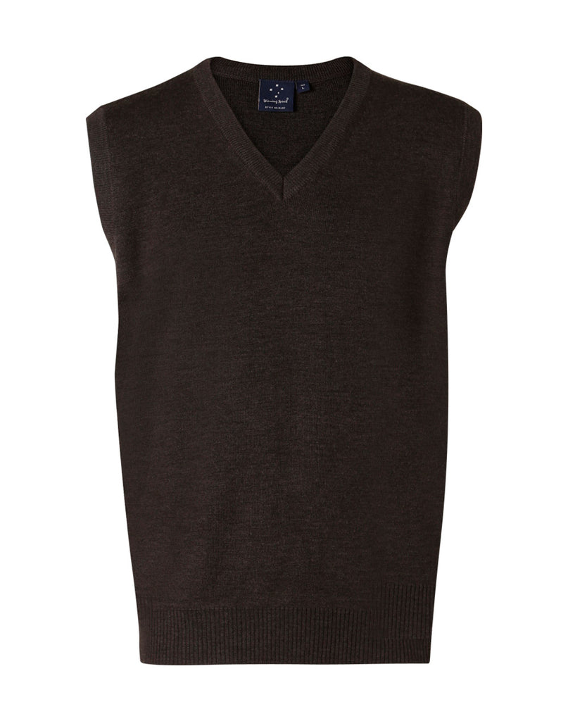 Winning Spirit Men's V-Neck Wool/Acrylic Knit Vest (WJ02)