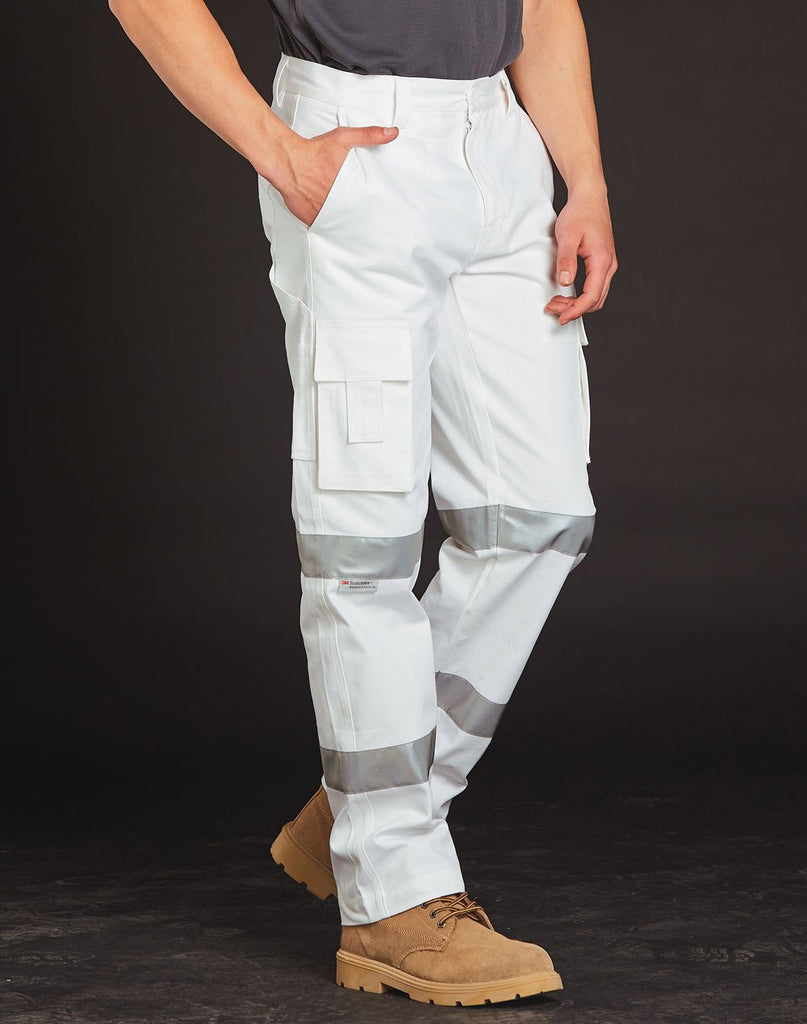 Winning Spirit Mens White Safety pants with Biomotion Tape Configuration (WP18HV)