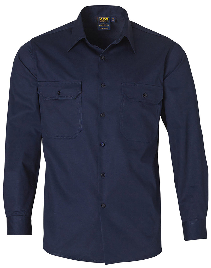 Winning Spirit Cool-Breeze Long Sleeve Cotton Work Shirt (WT02)