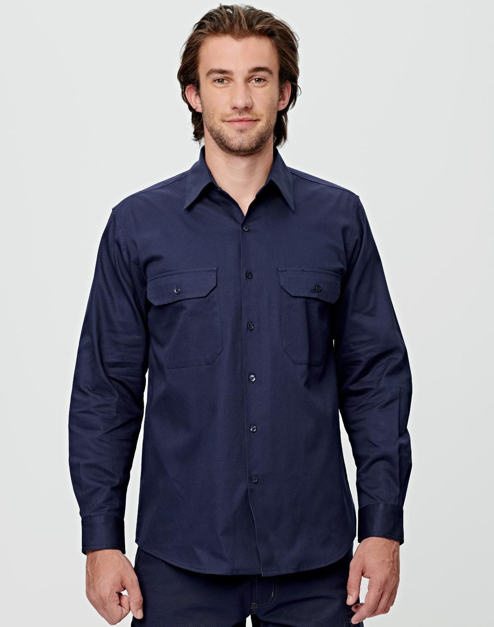 Men's long sleeve work on sale shirts cheap