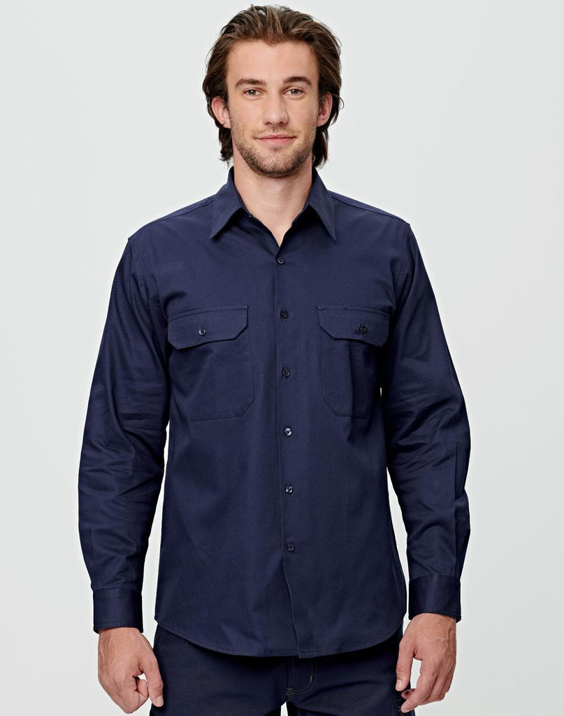 Winning Spirit Cotton Drill Long Sleeve Work Shirt (WT04)