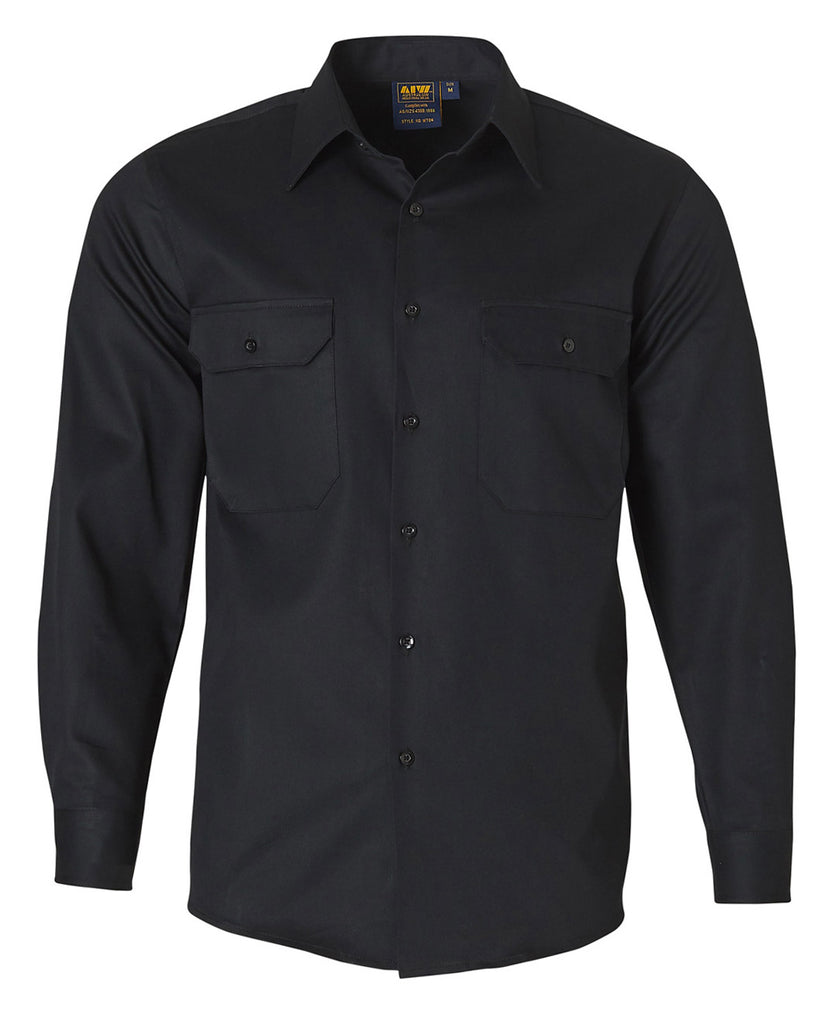 Winning Spirit Cotton Drill Long Sleeve Work Shirt (WT04)