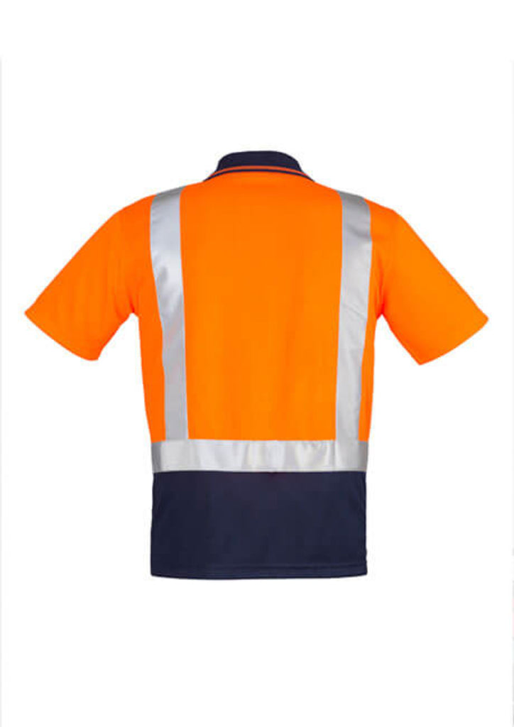 Syzmik Mens Hi Vis Spliced Short Sleeve Polo - Shoulder Taped (ZH233)