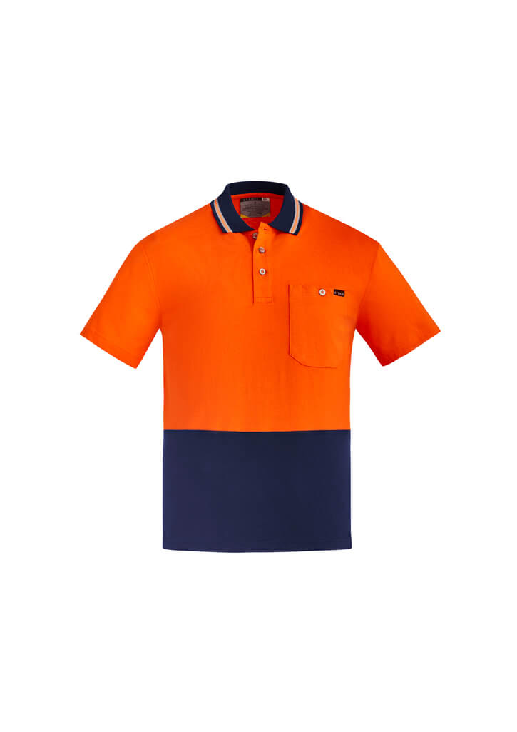 Syzmik-Mens-Hi-Vis-Cotton-Polo