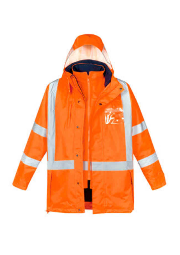 Syzmik Mens Hi Vis X Back Taped 4 In 1 Waterproof Jacket (ZJ616)