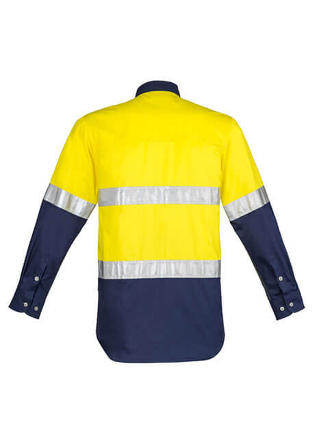 Syzmik Mens Hi Vis Spliced Industrial Shirt - Hoop Taped (ZW123)