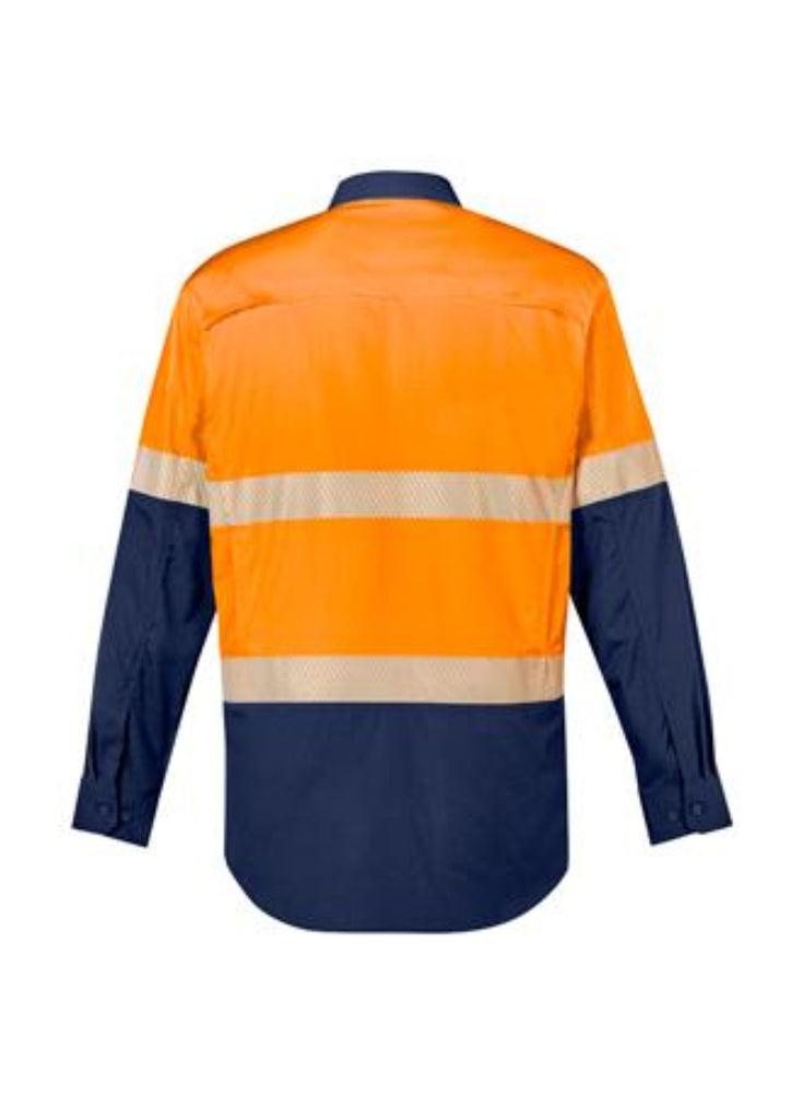 Syzmik Mens Rugged Cooling Hi Vis Segmented Tape L/S Shirt (ZW229)