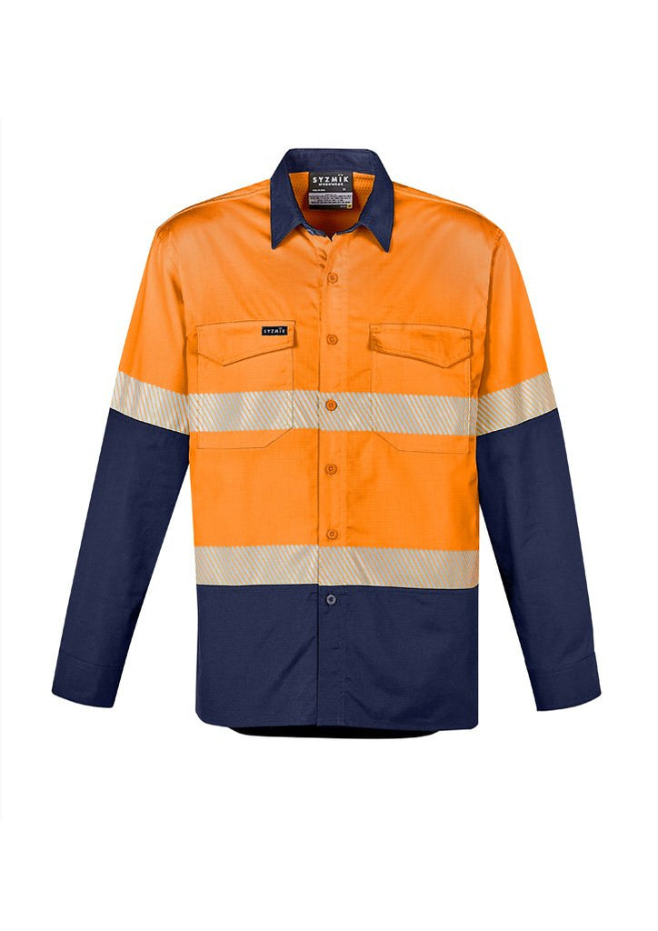 Syzmik Mens Rugged Cooling Hi Vis Segmented Tape L/S Shirt (ZW229)