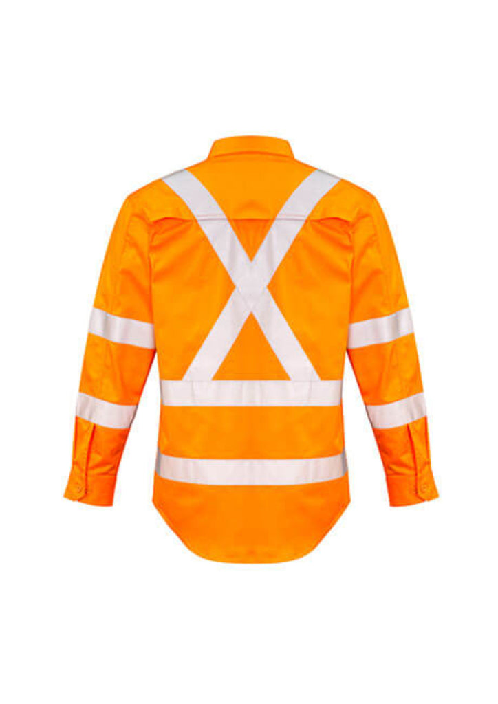 Syzmik Mens Hi Vis X Back Taped L/S Shirt (ZW690)