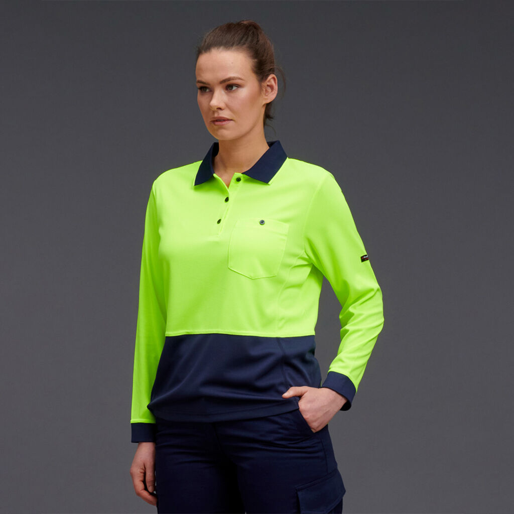 King Gee HyperFreeze Women's Spliced Polo L/S ( K44730)