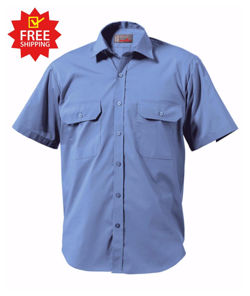 KingGee Short Sleeve Wash 'n' Wear Shirt - 65% Poly/35% Cotton Blend-102gsm