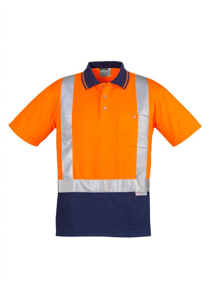 Syzmik Mens Hi Vis Spliced Short Sleeve Polo - Shoulder Taped (ZH233)