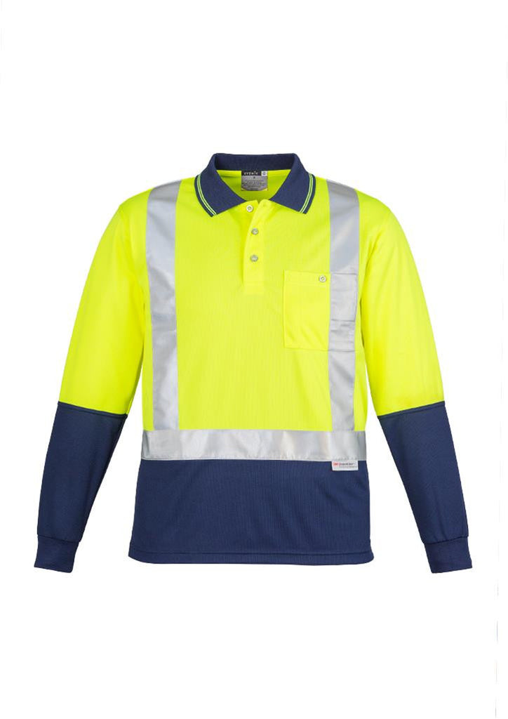 Syzmik Mens Hi Vis Spliced Long Sleeve Polo - Shoulder Taped (ZH234)